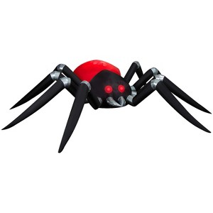Gemmy 14.5 ft Airblown® Blowup Inflatable Giant Black & Red Spider with Light-Up Flame Effect Outdoor Decoration - Black - 1 of 3