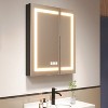 ONWITH 30 in. W x 36 in. H Black Aluminum Recessed/Surface Mount Left Medicine Cabinet with Mirror - 2 of 4