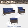 EAGLE PEAK Ocean Vista 5 piece Outdoor Patio Furniture Set,  Wicker Conversation Set with Cushions Swivel Chairs - 3 of 4