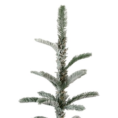 Winter Whisper Slim Flocked Nordmann Fir Artificial Tree - 7.5'
