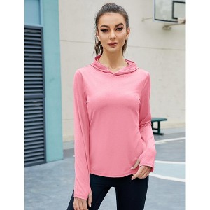 Women's Long Sleeve Sun Protection Hoodie Top - 1 of 4