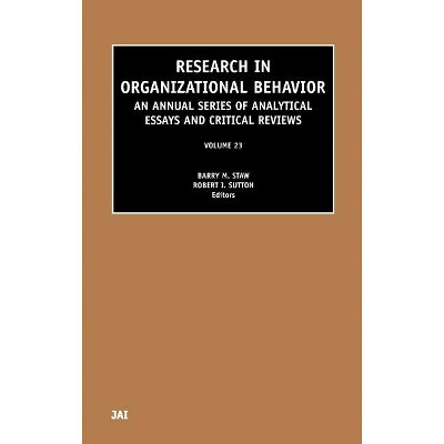 Research in Organizational Behavior - by  Barry Staw (Hardcover)