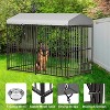 Large Dog Kennel Outside Dog Cage With Roof, Heavy Duty Outdoor Pet Pens With Stainless Steel Bowls for Yard Garden Backyard - 3 of 4