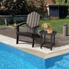 Costway Patio Adirondack Chair Weather Resistant Garden Deck W/Cup Holder White\Black\Grey\Turquoise - image 2 of 4
