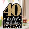 Big Dot of Happiness Adult 40th Birthday - Gold - Happy Birthday Giant Greeting Card - Big Shaped Jumborific Card - 2 of 4