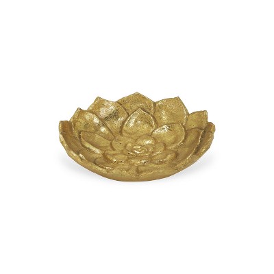 Cheung's Ellis Cast Iron Gold Finish Table Decor - Lotus - Large