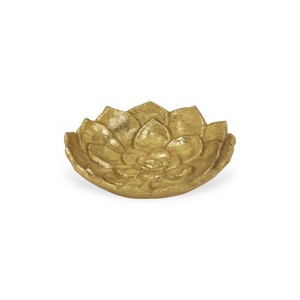 Cheung's Ellis Cast Iron Gold Finish Table Decor - Lotus - Large - 1 of 4