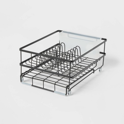 Space Saver Steel Dish Rack With Utensil Tray Black - Brightroom™ : Target