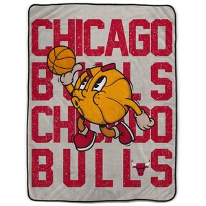 NBA Chicago Bulls 60"x80" Cartoon Basketball Ultra Cozy Blanket - 1 of 3