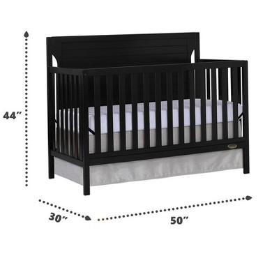 Black 5-in-1 Convertible Crib with Full Back Panel