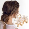 Unique Bargains Fashion Double Flower Hair Clips Hairdo Clip 1 Pc - 3 of 4