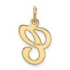 Black Bow Jewelry 14k Yellow Gold, Sophia Collection, Small Script Initial C Pendant - 3 of 4