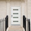 Lirago Fiberglass Front Door 36in x 80in with Brickmould 4 Lite Frosted Glass Contemporary Style Right Hand Inswing White Vinyl Frame - 4 of 4