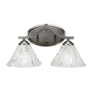 Toltec Lighting Zilo 2 - Light Vanity in  Graphite with 7" Italian Ice Shade - 1 of 1