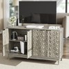 55" Modern Buffet Sideboard Cabinet with 4 Diamond-Relief Doors, Adjustable Shelves, Accent Storage Credenza for Dining Room, Entryway, Kitchen - 3 of 4