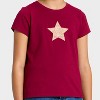 Girls' Short Sleeve 'Glitter Star' Graphic T-Shirt - Cat & Jack™ Dark Red - 2 of 4