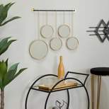 Metal Wall Mirror with Hanging Rod Gold - CosmoLiving by Cosmopolitan