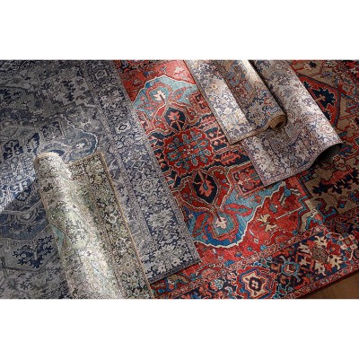 Neyland Red and Multicolor Polyester Traditional Area Rug 2'2" x 3'9"