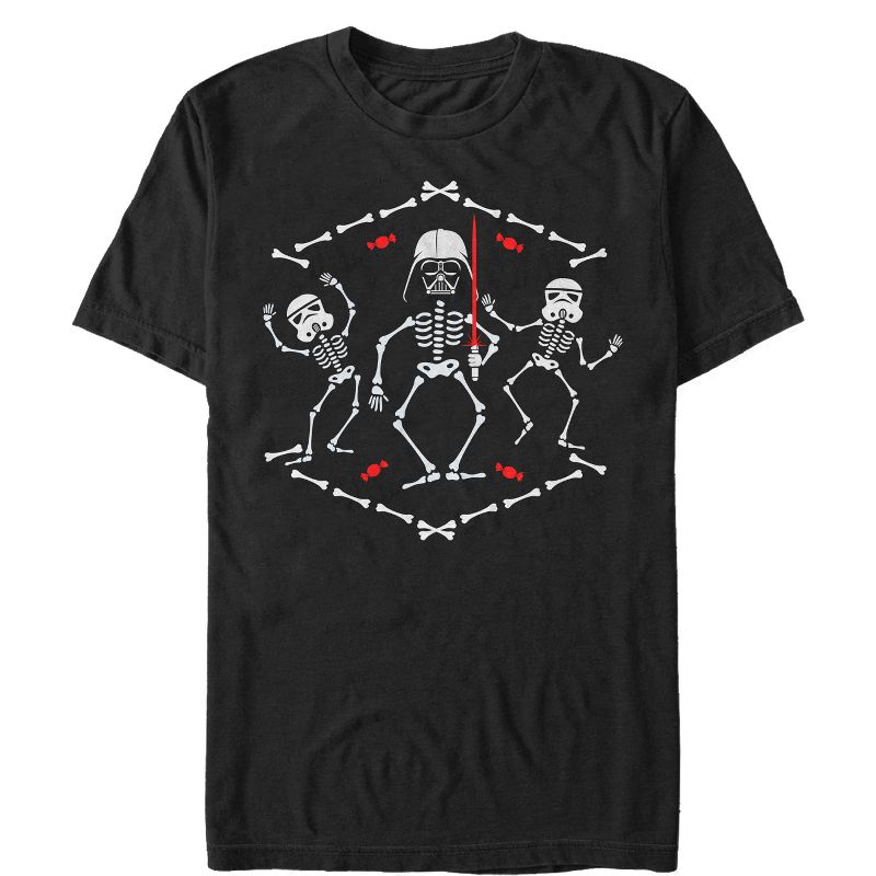 Men's Star Wars Halloween Vader Skeleton Dance T-Shirt, 1 of 5