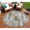 Brown Beige And Gray Geometric Washable Indoor Outdoor Area Rug - 2 of 4