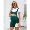 KOJOOIN Women's Maternity Overall Shorts Summer Casual Sleeveless Rompers Loose Strap Shorts Jumpsuit with Pockets - 4 of 4