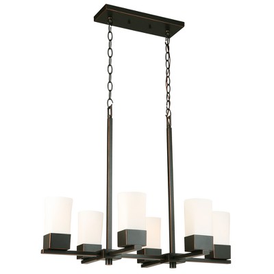 Ciara Springs 6 Light Chandelier Bronze/White - EGLO