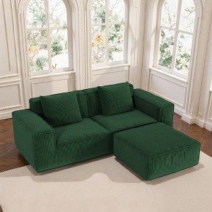 Whisen Modular Sofa Bed - Oversized, Convertible, Soft Corduroy Cloud Velvet Fabric, Two Person Combination - 1 of 4