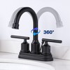 WOWOW 4 in. Centerset Double Handle High Arc Bathroom Faucet with Drain Kit Included - image 4 of 4