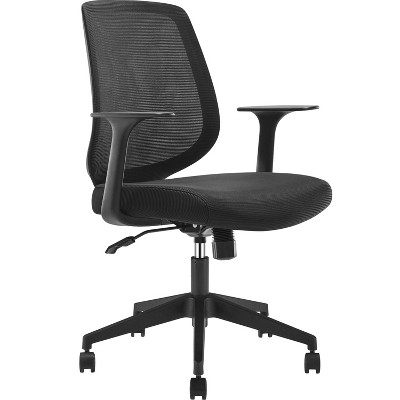 FURNIinspire Task and Office Chairs  Office Desk Chair, Swivel Wheels, and Seat-Slide Function, Black, 26"*27"*37"