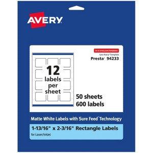 Avery White Rectangle Labels, 1-13/16" x 2-3/16" - 1 of 4