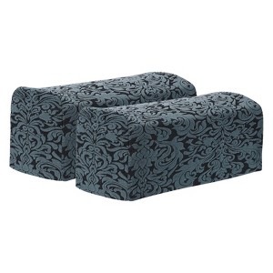Unique Bargains Anti-Slip Stretch Jacquard Couch Arm Slipcovers 2 Pcs - 1 of 4