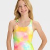 Girls' Dreamy Hibiscus Floral Printed One Piece Swimsuit - Cat & Jack™ Yellow - 3 of 3