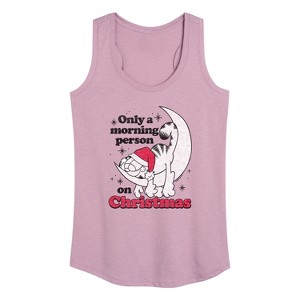 Women's - Garfield - Only A Morning Person On Christmas Graphic Racerback Tank - 1 of 4