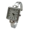 Olivia Pratt Square Face Thin Rhinestone Bezel Bangle Women Watch - 3 of 3