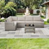 Outdoor Sectional Sofa Patio Furniture Sets with Thickened Cushions - 2 of 4