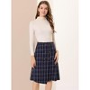 Allegra K Women's Plaid Vintage Faux Wrap Buttons Midi High Waist Skirt - 4 of 4