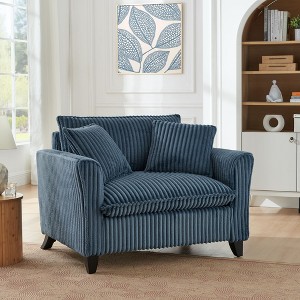 Sapphtopaz Single Lazy Sofa with Backrest Corduroy Upholstered Couches for Living Room with Armrests Comfy Couch Sofa Bed for Apartment,Bedroom - 1 of 4