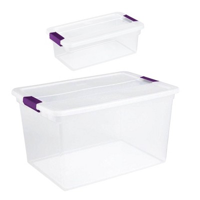 Sterilite 66qt Latching Storage Box With Lid Aqua : Target