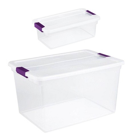 6-Quart Clear Storage Tote with White Lid