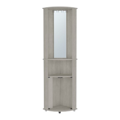 HomeRoots 75" Gray Wood Corner Bar Cabinet With Two Doors