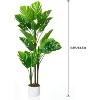 3.6FT Artificial Monstera Tree with Natural Wood Trunk & Large Leaves - Realistic Potted Indoor Outdoor Plant for Home Decor, Perfect As a Gift 120CM - 2 of 4