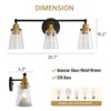 Modern 3-Light Bathroom Vanity Light Fixtures with Clear Glass Shade Bathroom Wall Lamp for Mirror Kitchen Living Room Hallway Cabinet Porch - 2 of 4