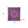 HomeRoots 92" X 84" Pink Red And Purple Mandala Cotton Hanging Tapestry - 3 of 4
