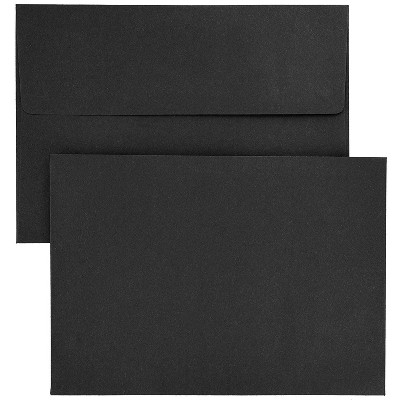 Juvale 50-Pack Black A7 Square Flap Envelopes for 5 X 7 Greeting Cards and Invitations - 5.25 X 7.25 inches