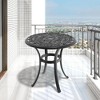 26.77-inch Cast Aluminum Patio Dining Round Table with a 1.88-inch with Umbrella Hole - 4 of 4