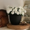 The HC Companies Sevilla Round Self-Watering Pot, Plastic Classic Planter with Internal Disk for Indoor and Outdoor Plants, 14 Inch, Black - 2 of 2