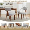 QingMoon Dining Chairs Set of 2, Mid Century Modern Kitchen Chairs, Linen Upholstered Accent Chairs with Curved Backrest for Living Room - 3 of 4