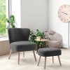 WestinTrends 25.5" Wide Upholstered Boucle Accent Chair with Ottoman Foot Stool Set - 2 of 4