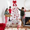 Best Choice Products Premium White Hinged Artificial Christmas Pine Tree w/ Branch Tips, Metal Base - image 3 of 4