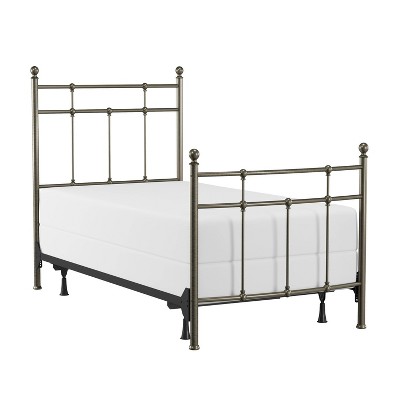 Twin Providence Metal Bed with Spindle and Casting Design Aged Pewter - Hillsdale Furniture